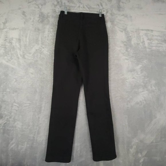 All Worthy Womens Jeans Straight Leg Black Stretch Pocket Mid Rise Denim 0-4 New - Picture 2 of 11